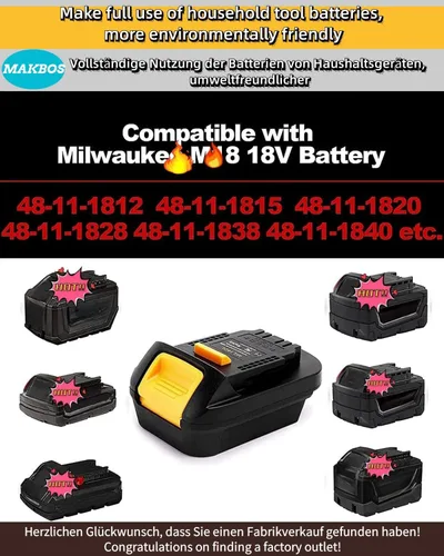 Miniatura 4 de Adaptador de batería MIL18DL para Milwaukee 18V a Dewalt 20V Adaptador de batería para M18 para Milwaukee Power Tool Convertidores Adaptador