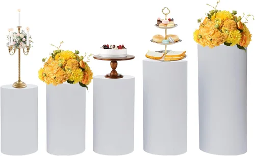 Soportes cilíndricos para fiesta, 5 piezas, soportes de pedestal cilíndrico para fiestas, soporte de pedestal para decoración, soporte de pastel,