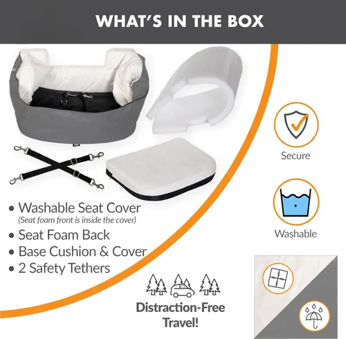 Miniatura 5 de K&H Pet Products Asiento elevador de cubo para perro, cinturón de seguridad seguro, 2 correas de seguridad, fundas lavables, asientos elevadores