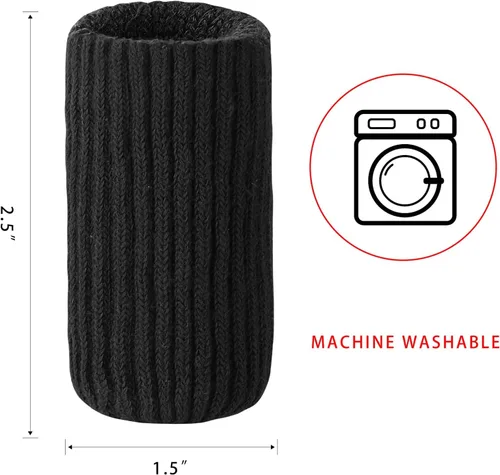 Miniatura 5 de 8 PCs Calcetines para Patas de Muebles - Calcetines Negros de Alta Elasticidad para Muebles, Protectores de Piso de Patas de Silla Tejidos, Juego