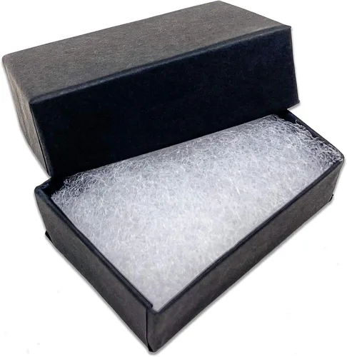 Miniatura 27 de TheDisplayGuys - Paquete de 25 cajas de cartón rellenas de algodón #10 para joyas, color negro mate (1.9 x 1.3 x 0.7 pulgadas), para envío