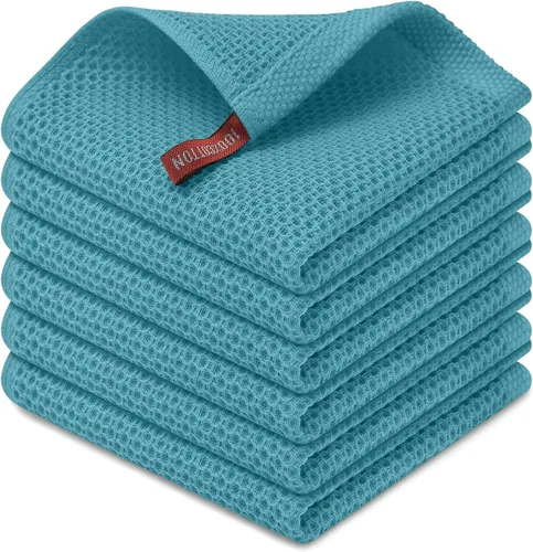 Miniatura 21 de Kitinjoy - Paños de cocina de 100 % algodón, tela de tejido gofrado, paño de limpieza ultrasuave, absorbente y de secado rápido. Gris Oscuro