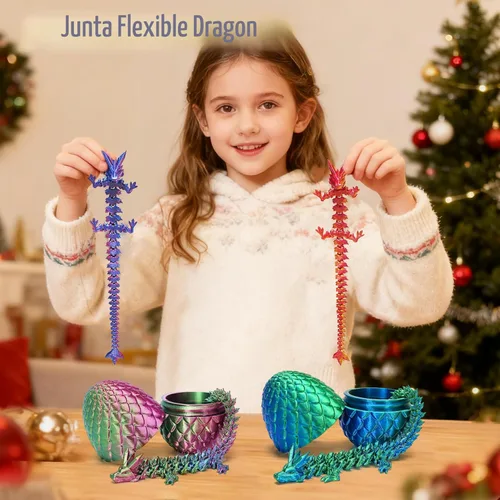 Miniatura 4 de Zobetro Dragón Impreso en 3D con Huevo Sorpresa, Dragón de Cristal Articulado en Huevo, Juguetes de Escritorio Fidget de Dragón Ejecutivo, Regalos