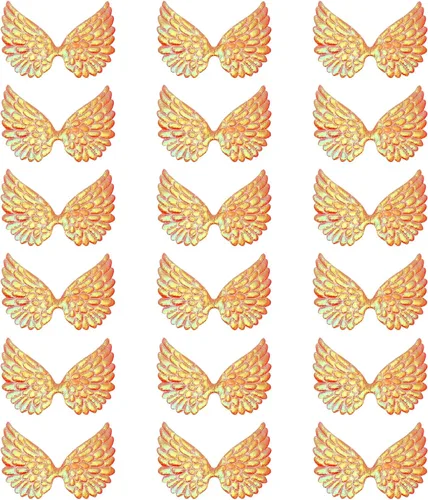 Miniatura 8 de PATIKIL 18 alas de ángel para manualidades, pequeñas alas de ángel con purpurina, 6 colores, alas de ángel para coser, parches para mochilas