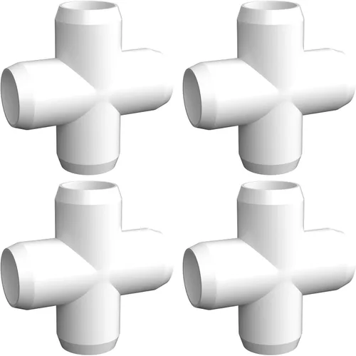 Accesorios de PVC de 1-1/4 pulgadas, 4 vías cruzadas (paquete de 4) grado de muebles, conector de codo, resistente para muebles de bricolaje,