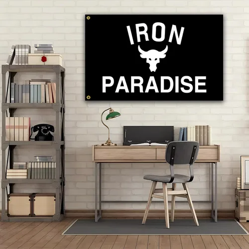 Miniatura 4 de Bandera de Iron Paradise de 3 x 5 pies, bandera motivacional de fitness, banderas inspiradoras para chicos de habitación, banderas geniales