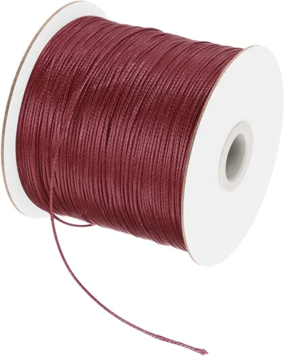 Miniatura 115 de MECCANIXITY Cordón encerado de poliéster encerado de 0.020 in, cuerda de cera de 175 yardas para hacer pulseras, collares, cuentas, joyería y Negro