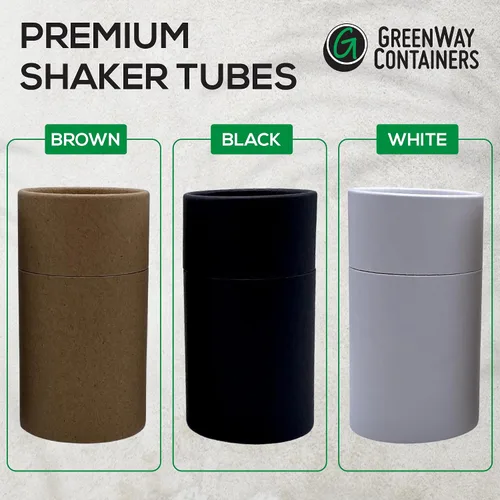 Miniatura 6 de GreenWay - Tubos pequeños de papel kraft con tamices y tapas, paquete de 6 recipientes biodegradables para cosméticos en polvo, tubos de tamizado