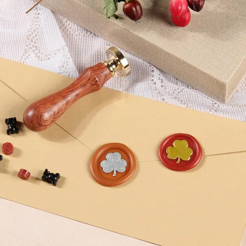 Miniatura 5 de Sello de cera de trébol, símbolos celtas de la antigüedad, sello de cera de sellado con mango de palisandro para decoración en invitaciones, Nudo