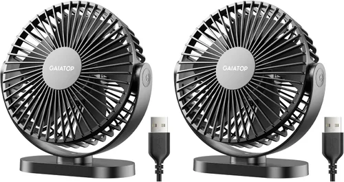 Miniatura 15 de Gaiatop Ventilador de escritorio USB, 5.5 pulgadas, pequeño, silencioso, potente, 3 velocidades, rotación de 90°, mini ventiladores de mesa de Azul