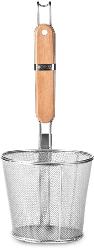 Miniatura 7 de Tenta Kitchen Cesta de pasta de acero inoxidable microperforada de malla de araña, colador de fideos para bola de masa de alimentos, colador