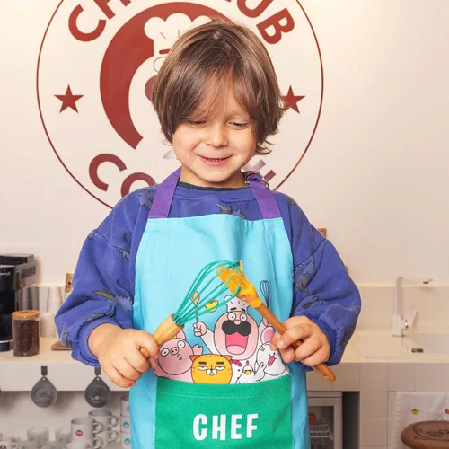 Miniatura 5 de Kids Apron, Chefclub, 100% Cotton - Cooking & Baking Apron for Children - with Pocket, Adjustable Neck Strap, Waist Tie Azul