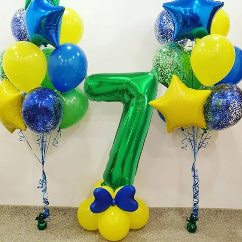 Miniatura 5 de Globos verdes de fiesta con el número 7, globo grande de 40 pulgadas para juegos del día de San Patricio, decoración de cumpleaños, suministros