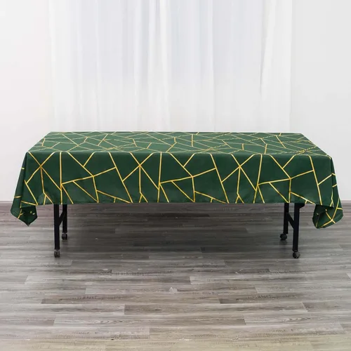 Miniatura 42 de Efavormart - Mantel redondo de poliéster de 120 pulgadas con patrón geométrico dorado Morado
