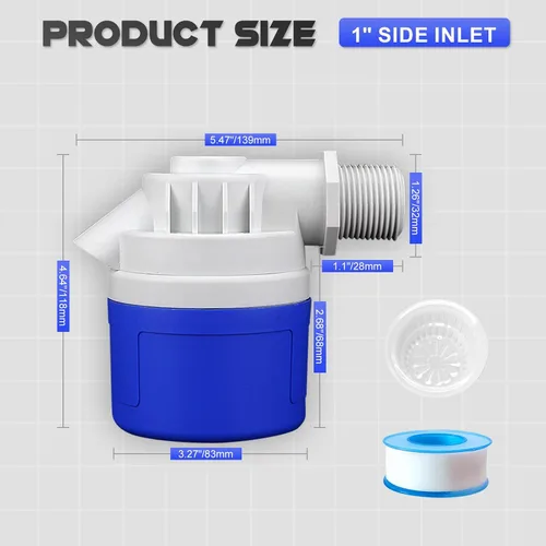 Miniatura 6 de Válvula de flotador de agua de entrada lateral de 1 pulgada, válvula de flotador de control automático de nivel de agua de 1 pulgada para tanque