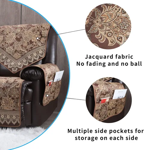 Miniatura 4 de Fundas para sillas reclinables, antideslizantes, impermeables, grandes, para sillón reclinable de cuero, fundas para sillas reclinables eléctricas