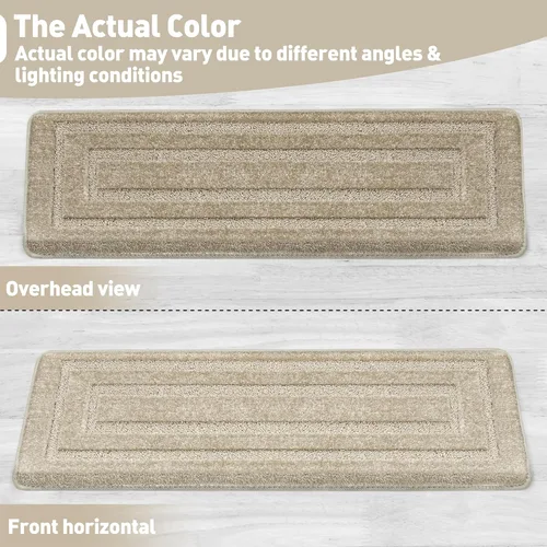 Miniatura 7 de PURE ERA Bullnose - Juego de peldaños de alfombra para escaleras, sin cinta, antideslizantes, protectores de escaleras para interiores, alfombras