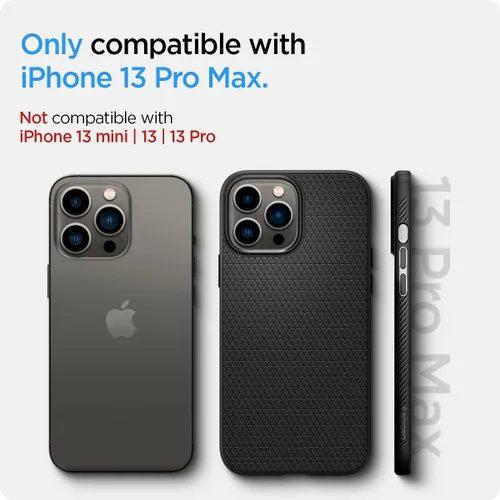 Miniatura 2 de Spigen Liquid Air - Funda diseñada para iPhone 13 Pro Max (2021), color negro mate