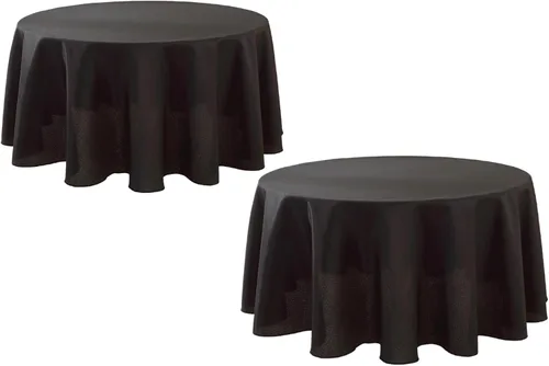Miniatura 33 de Paquete de 2 Manteles Redondos de 120 Pulgadas de Carbón, Mantel de Poliéster Lavable para Uso en el Hogar, Fiestas, Bodas o Restaurantes.