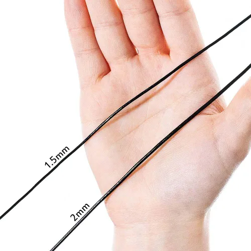 Miniatura 4 de Tiras redondas de cuero genuino de 0.079 pulgadas para pulseras, collares, cuentas y otras joyas – 10 yardas / 29.9 ft – turquesa