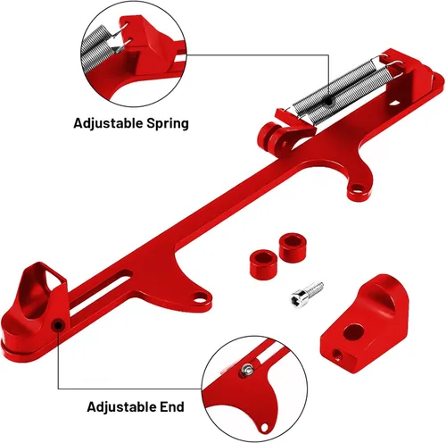 Miniatura 3 de Soporte de cable del acelerador para 4150 4160 Series Soporte de carburador ajustable Soportes de acelerador de aluminio (rojo)