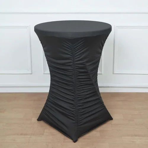 Miniatura 4 de Efavormart - Mantel para mesa de cóctel, color negro, de 32 pulgadas, plisado, resistente, de elastano, para mesa de cóctel, boda, fiesta, bar