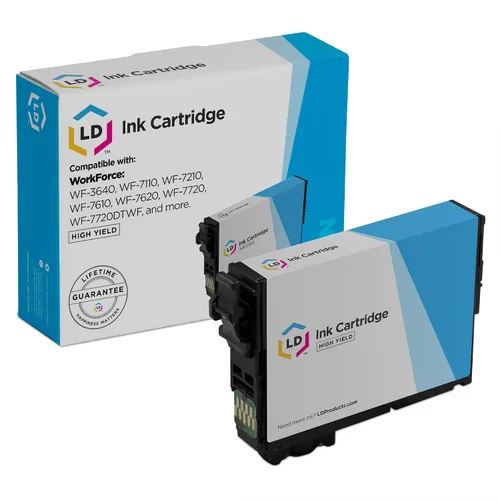 LD Productos Cartucho de tinta remanufacturado Reemplazo para Epson 252XL 252 XL T252XL220 High Yield (cian) para usar con WF-3640, WF-7110,