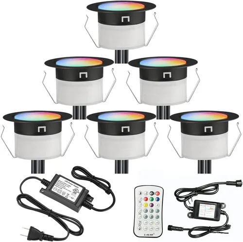 Miniatura 15 de Kit de luces LED para cubierta FVTLED, 10 piezas Φ1.22 WiFi Smart Phone Control de bajo voltaje empotrable RGBW para iluminación de cubierta Rgbw