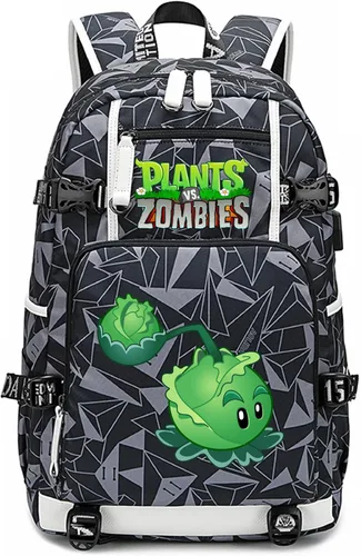 Miniatura 27 de ISaikoy Game Plants vs. Zombies - Mochila de hombro para libros, mochila escolar, color gris, Gris 15, Mochilas Daypack