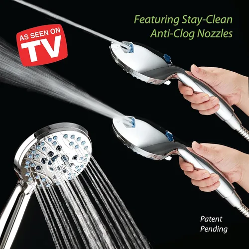 Miniatura 3 de Hotel Spa AquaCare for California As-Seen-On-TV High Pressure Handheld Rain 50-mode 3-way Shower Head Combo with Adjustable Arm, Anti-clog Jets, Tub
