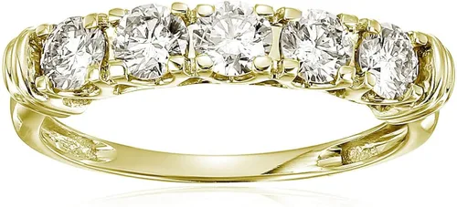 Vir Jewels 1 cttw - Anillo de compromiso de oro amarillo de 14 quilates con certificación SI2-I1 de 5 piedras, Oro amarillo Diamante, Diamante
