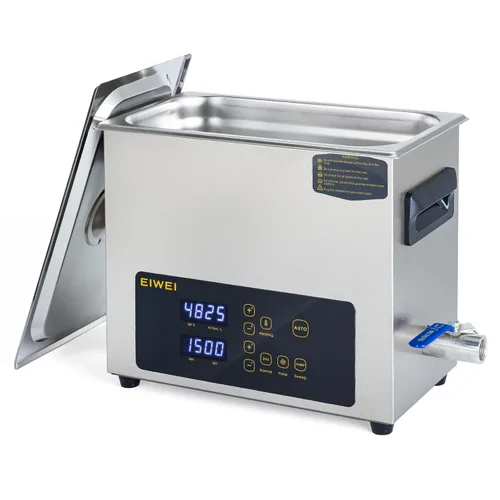Miniatura 11 de Limpiador ultrasónico profesional de 3 litros (0.85 galones) con perilla de potencia ajustable para joyería, con calentador y temporizador