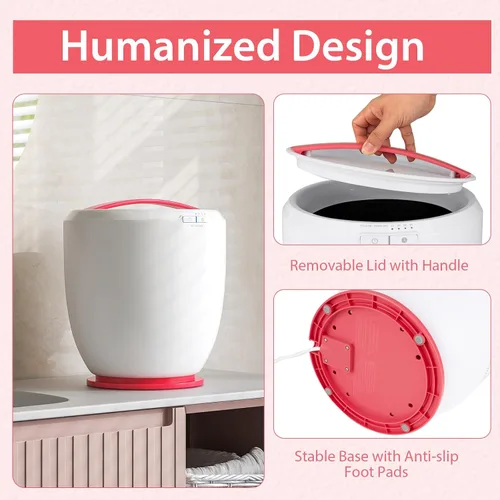 Miniatura 6 de Tangkula Cubo calentador de toallas, calentador de toallas de encimera para baño con soporte de aromaterapia, apagado automático y temporizador