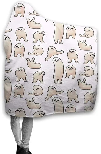 Miniatura 5 de Manta con capucha, divertida, suave, cómoda, para las cuatro estaciones, antibolitas, de franela, adecuada para sofá, para adultos y niños, manta