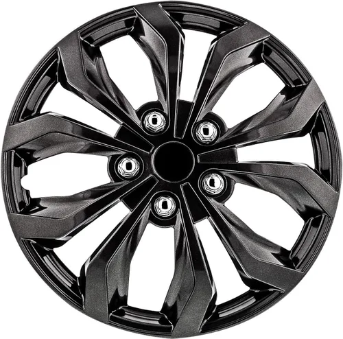 Pilot Automotive WH555-15GM-B - Cubiertas de rueda estilo Spyder de 15 pulgadas en color gris metalizado para autos - Juego de 4 - Compatible con la
