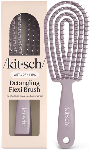 Kitsch Cepillo desenredante para cabello Flexi Flow para mujeres, hombres y niños | Cepillos desenredantes para cabello rizado con marco flexible,