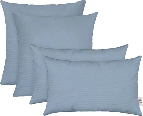 Miniatura 18 de RSH DECOR: Sunbrella Juego de 4 almohadas lumbares y cuadradas 20 x 12 pulgadas y 17 x 17 pulgadas Tela resistente al agua y a la decoloración