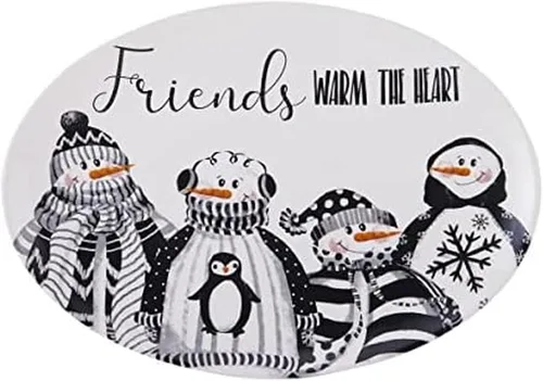 Miniatura 6 de Fitz & Floyd Fitz and Floyd Snow Days Snowman - Plato para servir, 16 pulgadas, multicolor