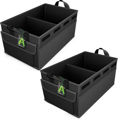 Miniatura 8 de AUTOPTIM Organizador de maletero de automóvil, organizador plegable para automóvil con parte inferior antideslizante y múltiples bolsillos