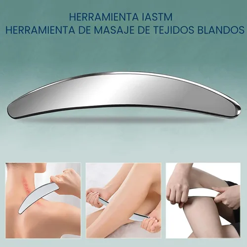 Miniatura 8 de BYYDDIY Juego de herramientas de raspador muscular de acero inoxidable 3 en 1, herramientas de masaje raspador para terapia física, Derma Edge