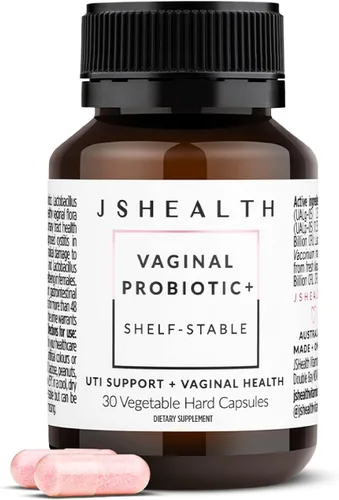 JSHealth Probiótico vaginal para mujeres. Probiótico estable para la salud urinaria y vaginal. Cepas de arándanos y lactobacilos. Formulado por