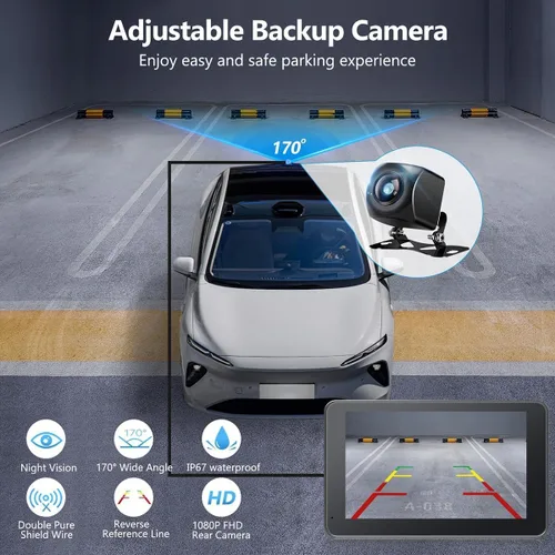 Miniatura 3 de Carplay - Pantalla para coche con Apple CarPlay/Android Auto, estéreo inalámbrico de 7 pulgadas, pantalla táctil portátil para auto con Bluetooth