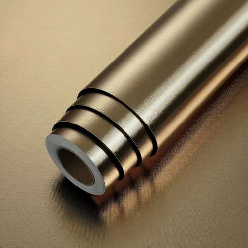 LACHEERY Papel tapiz dorado marrón brillante para despegar y pegar, papel tapiz metálico de bronce, papel adhesivo moderno de metal brillante para