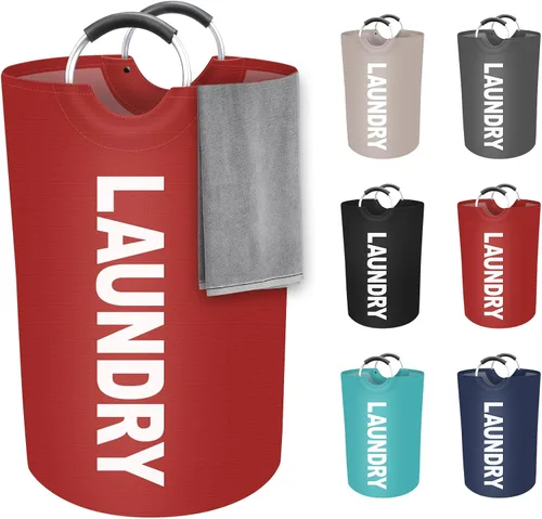 Miniatura 10 de StorageRight Cesta Grande de Ropa Sucia de 90L, Cesto de Ropa Sucia, Cesto de Ropa Sucia para Lavandería, Plegable, Cestas de Ropa Impermeables