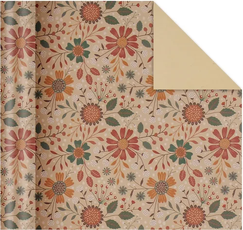 Miniatura 2 de Aimyoo Rollo de Papel de Envolver Kraft Floral, Papel de Regalo de Flores Vintage para Todas las Ocasiones para Bodas, Cumpleaños, Despedida de 2301