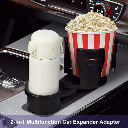 Miniatura 7 de JINKEY Adaptador Expansor de Portavasos 2 en 1 Multifunción, Inserto de Portavasos Dual Ajustable de Rotación de 360° para Adaptador de Portabotella