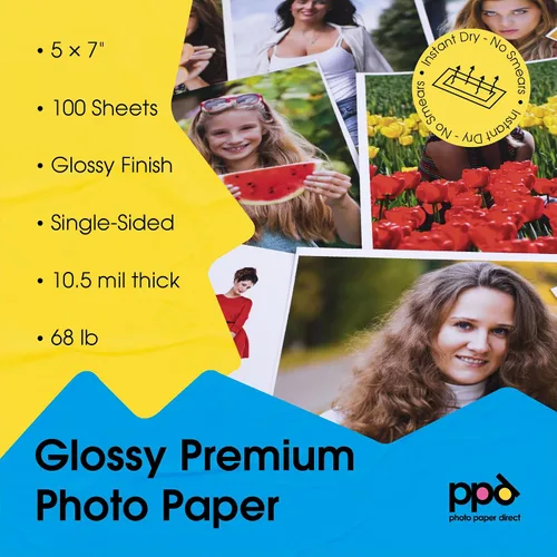 Miniatura 3 de PPD Papel fotográfico brillante para impresora de inyección de tinta, hojas imprimibles de calidad prémium de 5 x 7 pulgadas para imagen