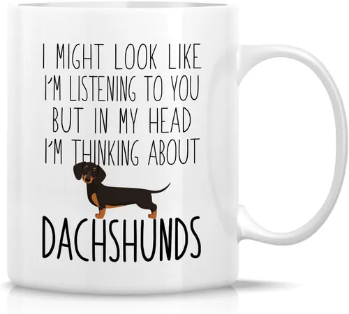 Miniatura 62 de Retreez - Taza divertida con texto en inglés "Funny Cute Golden Retriever Don't Stop Retrievin' Dog Lover", 325 ml, tazas de café de cerámica