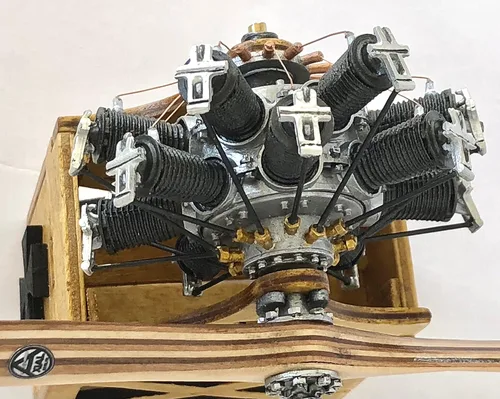 Miniatura 6 de Model Airways Oberursel UR III - Kit de modelo de motor de avión de madera de tilo y metal a escala 1:16 para montar, fabricado en Estados Unidos