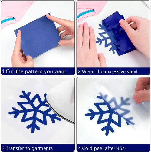 Miniatura 6 de HTVRONT - Rollos de vinilo termotransferible (HTV) azul marino, 12 pulgadas x 15 pies de vinilo de planchado para Cricut y Silhouette Cameo
